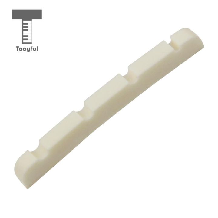 tooyful-high-quality-1pc-buffalo-bridge-bone-nut-slotted-4-string-electric-bass-portable-guitar-replacement-accessory-wholesale