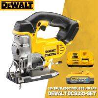 ชุดเลื่อยตัวเลื่อนไร้สาย DCS331 DEWALT 18V/20V ไม้เลื่อยไฟฟ้าชาร์จได้สูงสุด DCB115 DCB118จิ๊กซอว์ตัดแบบเส้นตรง