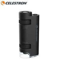 ZZOOI CELESTRON Portable Hand Monocular Microscope 60X-120X Stepless Zoom Microscope Light Source Focus on Easy for Beginner/Child