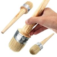 New Home Use Brush Wooden Handle Painting Wax Brushes 185mm Long Round Bristle Chalk Oil Paint DIA 20mm/30mm Artist Brushes Tools