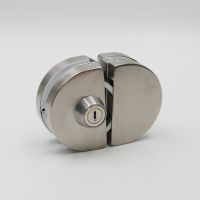 [COD] [Thickened stainless steel] glass door lock free punching push-pull store shop single double mortise