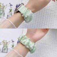 ❡▥☃ Elastic Pearl decorate Band 49Ultra for Apple Watch 38/42mm 40/44mm Smooth Fabric Strap For Iwatch Belt SE8 7 6 5 4 3 2 1 41/45