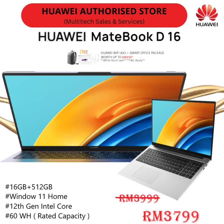 Huawei Matebook D16 I5 16gb 512 Gb 12th Gen Intel Core Laptop Harga Mampu Milik Lazada