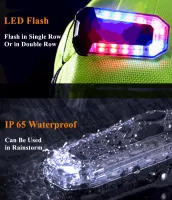 Warning Strobe Shoulder Lights Rechargable Safety Led Flashing Security Clip Lamp With Flashlight For Outdoor Riding Emergency