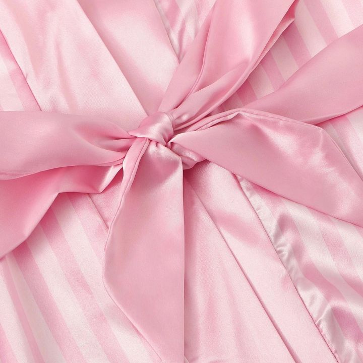 silk-satin-lace-robe-and-pajamas-set-women-summer-faux-silk-sleepwear-pink-stripe-pijamas-bathrobe-nightgown-homewear-robe-set