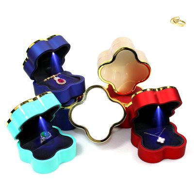 Packaging Pendant Storage Boxes Ear Studs Jewel Case Ring High-end Marriage Gift Creative LED Lamp