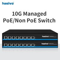 Hasivo ทั้งหมด10 Poe กิ๊กกาบิตหรือไม่มีสวิตช์อีเธอร์เน็ต Poe 8*10Gbps พอร์ตเครือข่ายปลั๊กแอนด์เพลย์ RJ45 10Gbe 10Gb 10000Mbps J28