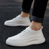 Mens Casual Sports Shoes Spring Autumn White Shoes To Increase The Height Of New Male Sneakers Net Red Trend Flat Running Shoes