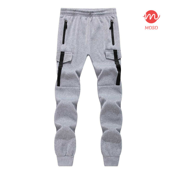 MOSO Men's Cotton Jogger Pants Plain Cargo Design Jogger Pants UF03803 ...