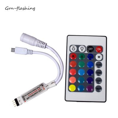 Yingke รีโมทคอนโทรล Rgb Ir Led ขนาดเล็ก Dc 12V 24คีย์ที่หรี่ไฟอุปกรณ์ควบคุมสัญญาณไวร์เลสสำหรับ5050 3528/2835 Rgb แถบไฟ Led รางไฟ Led