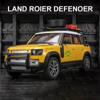 1:24อูฐถ้วย Land Rover Defender ด้วยเครื่องมือล้อแม็ก D Iecasts และของเล่นยานพาหนะรถของเล่นรุ่นเสียงและแสงเก็บของเล่นของขวัญ