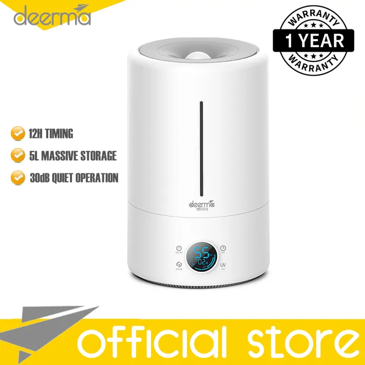 Xiaomi Deerma F628S Smart Humidifier 5L UV Lamp Sterilization 3 Gear 12H Timing Touch Display Low Noise, White