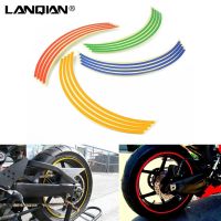 Hot Sale 16 Pcs Strips Wheel Stickers And Decals 14 17 18 Reflective Rim Tape Motorcycle Car Tape Car Styling Accessorie