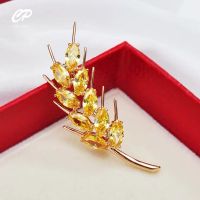 Luxury Wheat Ear Brooch Collar Pins For Suit Shining Women Brooches Ins Style Jewelry