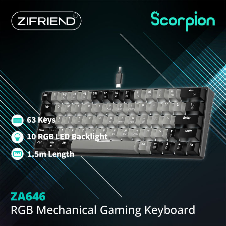 Zifriend ZA646 RGB Mechanical Gaming Keyboard | Lazada