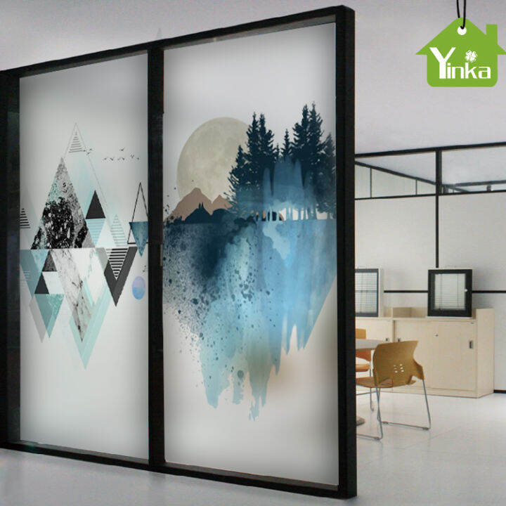 Frosted glass sticker transparent opaque office window decoration ...