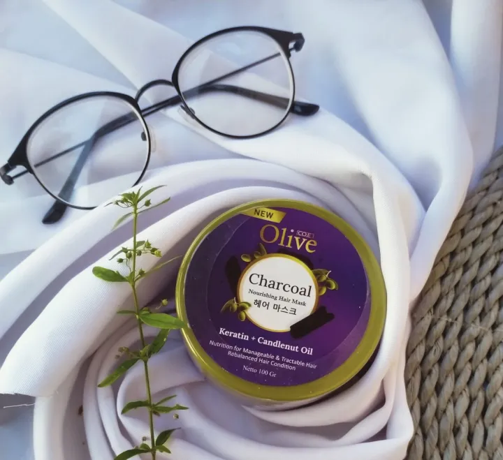 PROMO TERBAIK HAIR MASK OLIVE CHARCOAL / Masker rambut Yang Mampu Memberi Efek Meyegarkan Dan