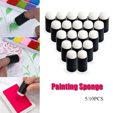 10pcs Round Synthetic Artist Paint Sponge Craft Sponges for Painting  Pottery Watercolor Art Sponges Yellow 2.75inch