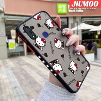 เคส JIUMOO เคส Z3i สำหรับ VIVO V11i Z3ลายการ์ตูนน่ารักลายเฮลโลคิตตี้บางดีไซน์ใหม่ขอบสี่เหลี่ยมด้านข้างกันกระแทกมีน้ำค้างแข็งโปร่งใสเคสมือถือแข็งปลอกซิลิโคนคลุมทั้งหมดเคสป้องกันกล้องนุ่ม