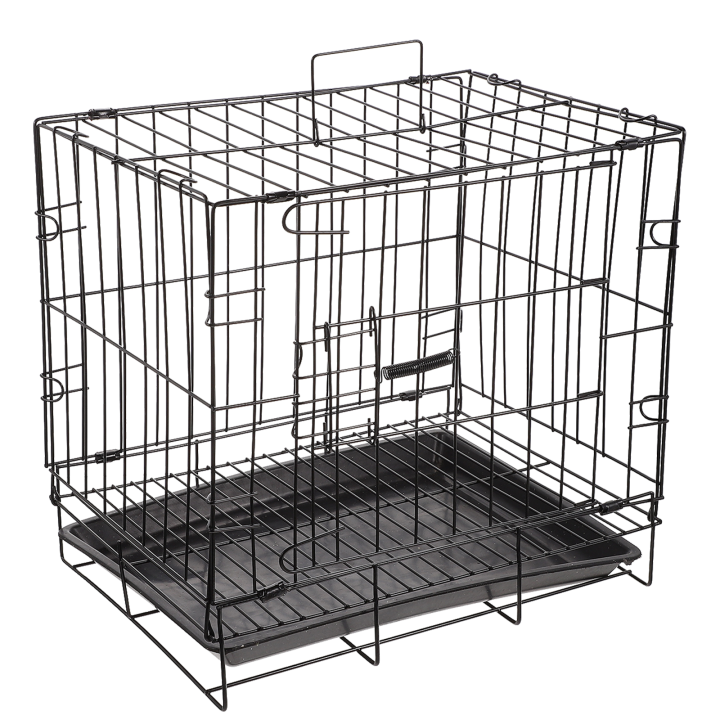 กรงสัตว์พับกรงสุนัขถาดลวดเหล็ก-kennel-protection-house-cat-crate-travel-metal