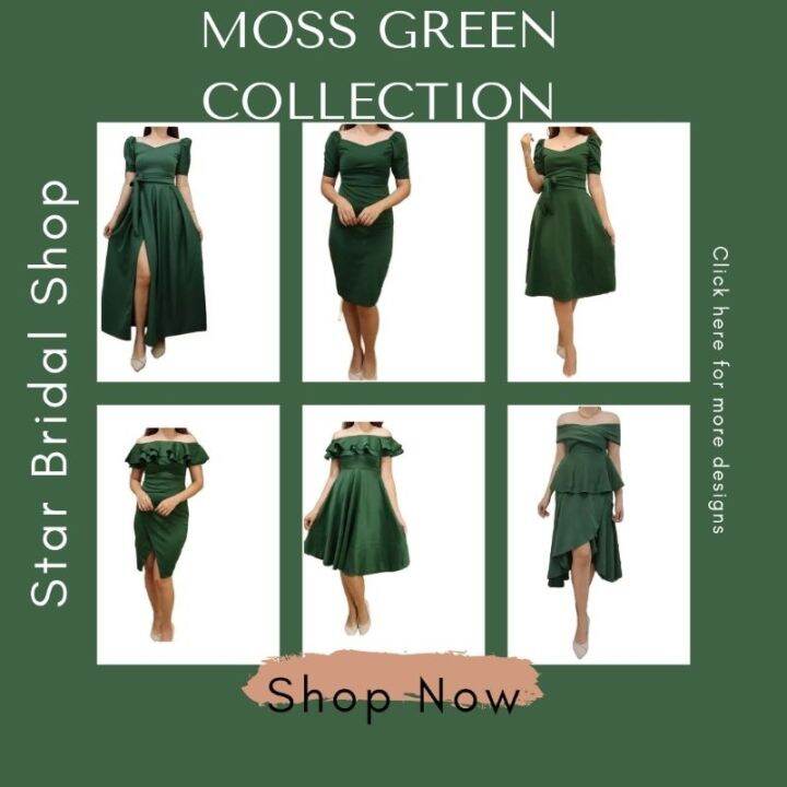 Moss Green Color Bridal Entourage Bridesmaids Long Gowns Pang Abay Lazada Ph 9341