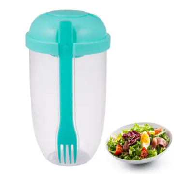1PC Portable Bottle Salad Container With Fork Bottle-Shaped Bento Salad Bowl  For Lunch Salad Box Salad Bowl Cereal Cup Fitness