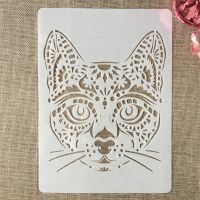 A4 29x21cm Hand Draw Cat Animals DIY Layering Stencils Painting Scrapbook Coloring Embossing Album Decorative Template Rulers  Stencils