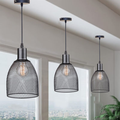 Modern Iron Metal Cage Bell Lamp Pendant Light R Living Dining Room Kitchen Barn Warehouse Vintage Hanging Ceiling Lamp