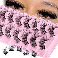 New 2/5/10Pairs Segmented False Eyelashes DD curl Russian Strips Lashes Faux 3D Mink Lashes Colorful Eyelash Extension Make Up Cables Converters