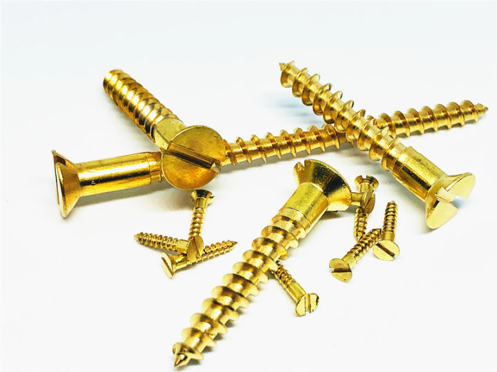 30pcs M3*20mm brass screw bolt slotted self-tapping screws one line socket bolts flat head nail countersunk self-attack nails