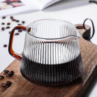 Vertical Striped Coffee Pot Glass Coffee Kettle V-shaped Spout Coffee Teapot Practical Coffeeware About 350ml500ml Reusable