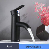 Free Shipping Matte Black Basin Sink Faucet Hot And Cold Faucet Deck Mounted Brass Bathroom Faucet Single Hole Faucet Basin Tap