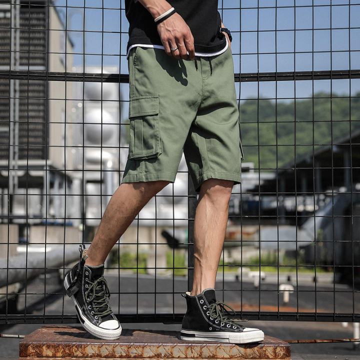 aamon-ชุดผู้ชาย2023กางเกงขาสั้นใส่หน้าร้อนสำหรับผู้ชายกางเกงใส่ทำงานคาปรีสกีฬานักเรียนกางเกงชายหาดทันสมัย