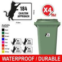 【LZ】♦◊✳  4X Personalised Printed Wheelie Bin Number Stickers House Number Street Name Style Multiple Colors