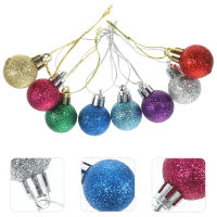 Jiogein 80pcs Christmas Mini Glitter Balls Multi-color Xmas Hanging Ball Tree Ornaments