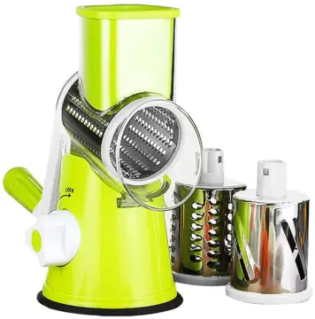 Rotary Cheese Grater, Zinc Alloy Rotary Vegetable Mandoline, Manual Cheese  Mandoline w/ 5 Stainless Steel Cutting