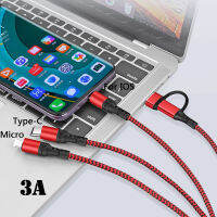 Usb หลายตัวไนลอนถัก3 In 1สายเคเบิลอะแดปเตอร์ชาร์จเร็วสุดๆสำหรับ Type-C Iphone Android