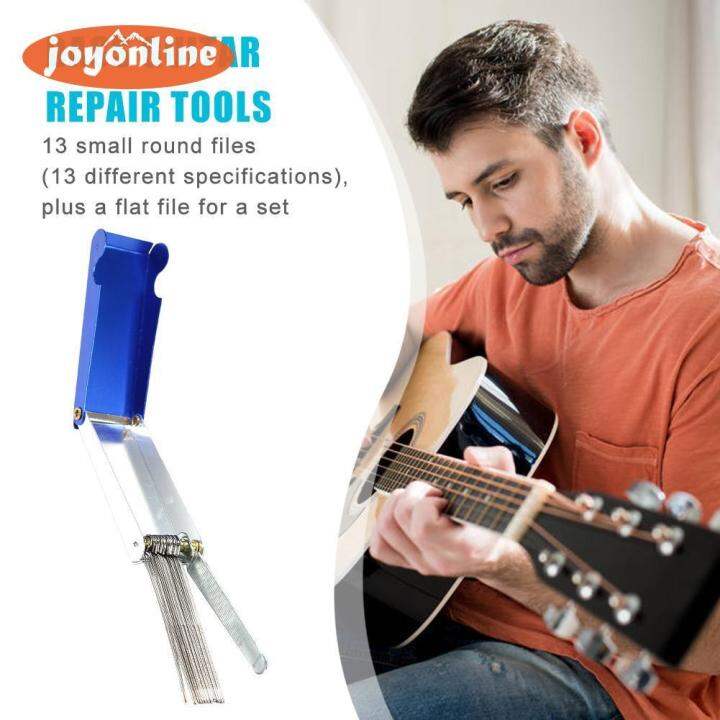 Guitar Nut Bridge Files 13 Round Files with A Flat File Bass String