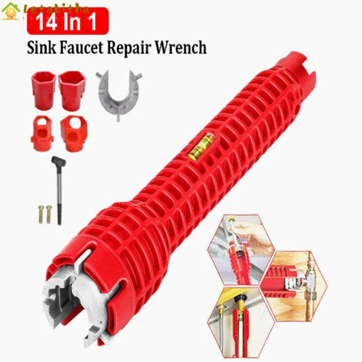 ชุดประแจก๊อกน้ำอ่างล้างหน้า14ใน1ชุดประแจสองหัวความแข็งแรงสูงเครื่องมือซ่อมแซมประปาสำหรับห้องน้ำ