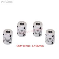 Hot 4pcs/lot D19L25 5x8mm CNC Motor Jaw Shaft Coupler Flexible Coupling OD19x25mm wholesale Dropshipping 3/4/5/6/6.35/7/8/10mm