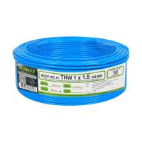 สายไฟ THW IEC01 RANZZ 1x1.5 ตร.มม. 50 ม. สีฟ้าTHW ELECTRIC WIRE IEC01 RANZZ 1X1.5SQ.MM 50M LIGHT BLUE **จัดส่งด่วนทั่วประเทศ**