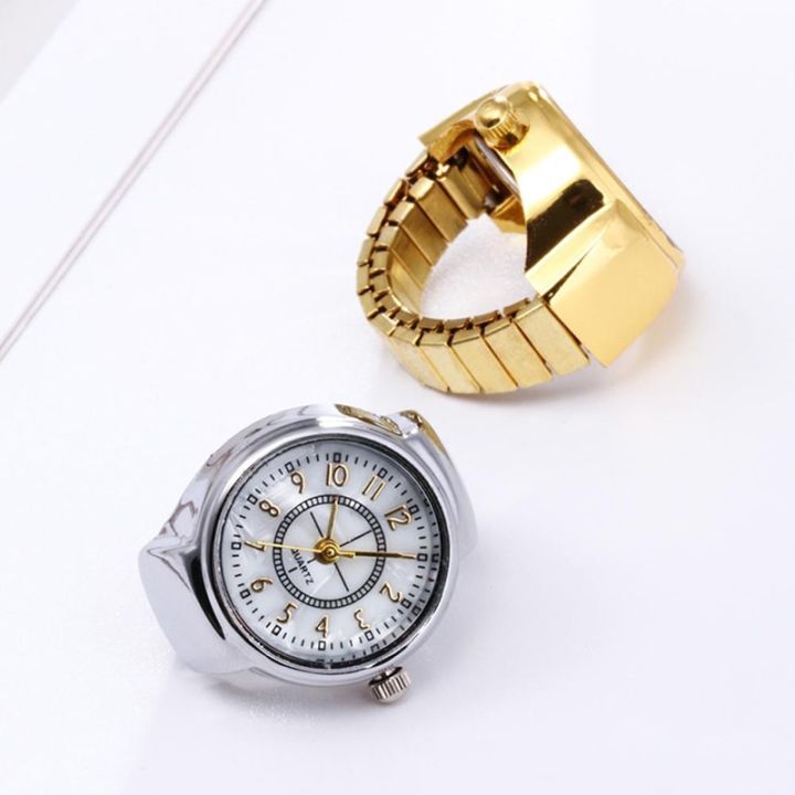 1ชิ้นนาฬิกาควอทซ์พังค์วินเทจแหวนคู่รักผู้หญิงผู้ชายฮิปฮอปยืดหยุ่นเย็นเครื่องประดับแฟชั่นแหวน