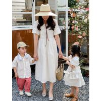 【YF】 Family Clothes Mother Father And Children Clothing Mom Daughter Equal Dress Dad Son Matching Shirts 2023 Women Dresses