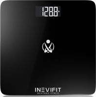 INEVIFIT Bathroom Scale, Highly Accurate Digital Bathroom Body Scale, Measures Weight up to 400 lbs. Includes Batteries Black