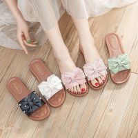 new leisure beach shoes popular female money outside the bow a word procrastinates antiskid fashion slippers