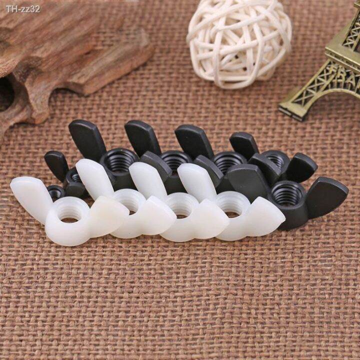 Black White Nylon Wing Nuts Hand Tighten Plastic Butterfly Nut Wingnut