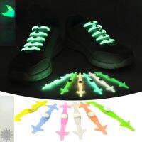 Shark Fluorescent Luminous Silicone Elastic Shoelaces Fashion Sport No Tie ShoeLace Men Women Lacing Shoes Rubber Quick Shoelace