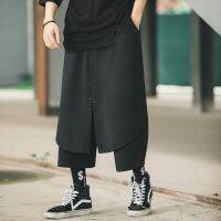 2020 Summer New Products Wide-Leg Thin Casual Pants Style Men And Women The Same Wide-Leg Pants Dark Black Skirt Pants