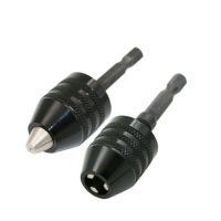 New Keyless Drill Chuck Screwdriver Impact Driver Adaptor 1/4 quot; 6.35mm Hex Shank Drill Bits Power Tools Black 0.3-6.5mm