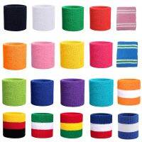 1 pair Wristband Wrister Bracer Bracelet Sports Basketball Tennis Running Bracelet Cotton Anti Sweat Band Protective Accessories